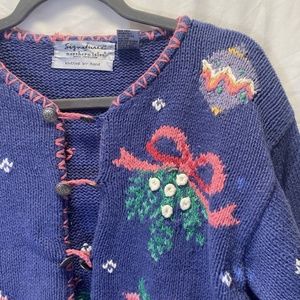 Vintage Hand Knitted Christmas Cardigan